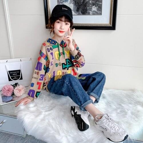 Girls Suits Sweatshirts + Pants Kids Cotton 2021 Hooded Spring Autumn Teenagers For 4-12 Years Children Clothing Set Outfits