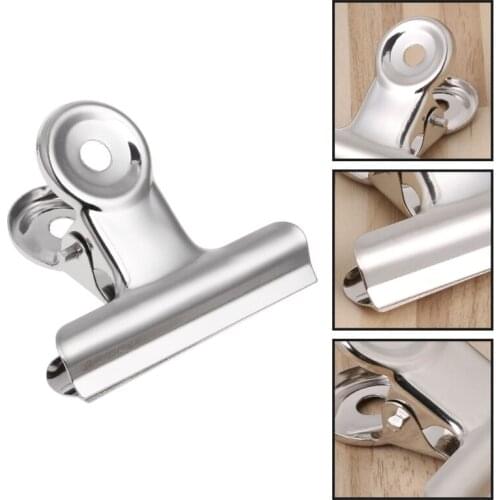 Metal Bulldog Clip Food Sealer Bag Clamp Office Paper Document Ticket Binder