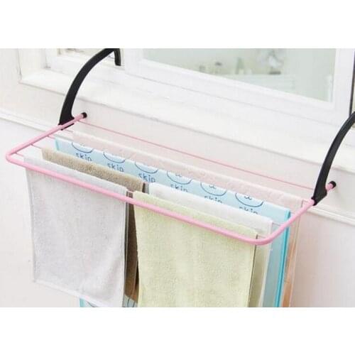 52*33CM Multifunction Towel Rack Balcony Folding Drying Rack Home Storage Shoes Organization Rack