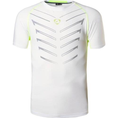 Jeansian Mens Sport Tee Shirt Tshirt T-shirts Tops Running Gym Fitness Workout Football Short Sleeve Dry Fit LSL189 White