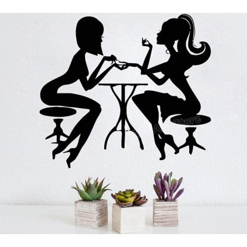 Beauty Salon Manicure Wall Stickers Decorative Wall Art Vinyl Decals Fashion Girl Wall Decor Hands Nails Wall Mural Decal Z714