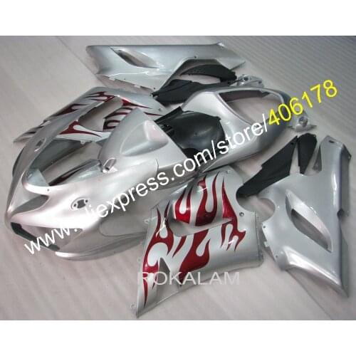 For Kawasaki 636 Fairings Ninja Body Kits ZX-6R ZX 6R ZX6R 05 06 2005 2006 Silver Fairing Kits (Injection Molding)