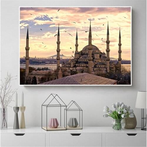 Dubai China Shanghai Night Bulidings Skyscrapers Poster Cityscape New York Wall Pictures for Living Room Modern Decoration Art