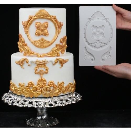 European Retro Relief Gemstone Mould Silicone Mold Fondant Cake Decorating Tool Gumpaste Sugarcraft Chocolate Forms Bakeware