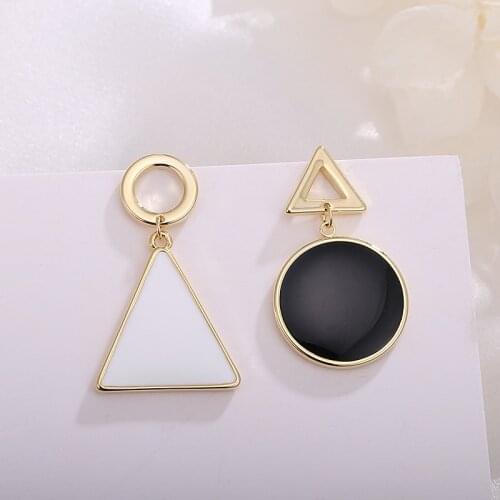 ONYSS Earrings 2021 Trend Luxury Black White Acrylic Plank Shape Pendants Earrings Jewelry Piercing Hanging Earrings For Women