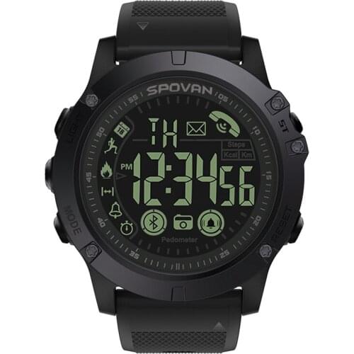SPOVAN PR1 Smart Watch IOS Android Information Remind Pedometer Remote Camera Electronic Waterproof Fitness Men Bluetooth Watch