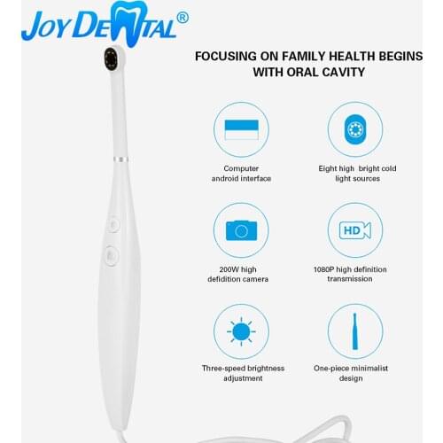 200W Pixel 1080P Dental USB Intraoral Camera 8 LED Light Sources Oral Endoscope Dental Real-time Video 3 Speed Brightness