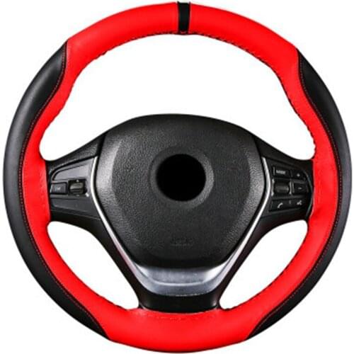 Super anti-wear Braid On Steering Wheel Car Steering Wheel Cover With Needles and Thread Artificial leather Universal 38cm