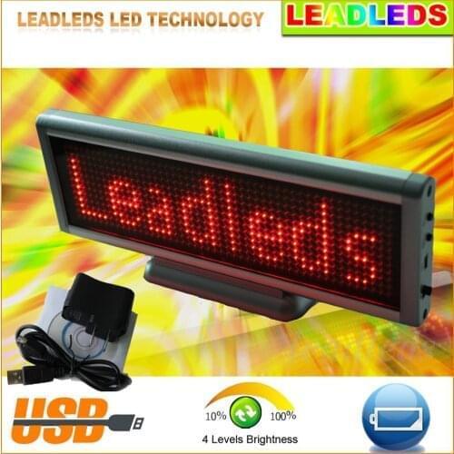 Scrolling LED sign Desk Board rechargeable+programmed message scrolling display screen 16*64 Dots
