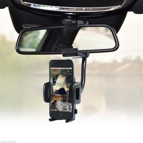 Universal Auto Car 360 Degree Rotation Rear View Mirror Mount Stand Holder Cradle for Cell Mobile Phone GPS