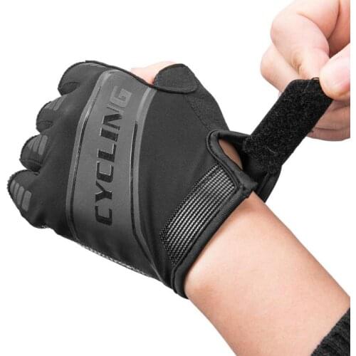 Cycling Gloves Half Finger Breathable MTB Mountain Bike Motorcycle Gloves SBR Pad Shockproof Bicycle Sport Non-slip Gloves