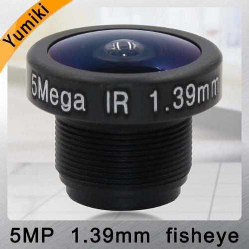 Yumiki New HD 5mp 1.39mm cctv camera Lens 1/2.7" Wide Angle M12 F2.0 IR Board Panoramic Fisheye lenses for 720P/1080P Camera