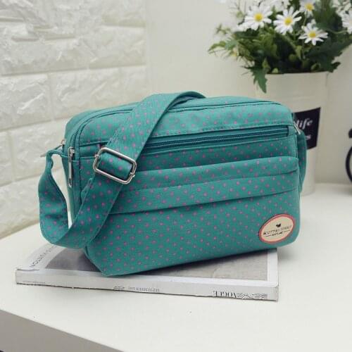 Summer New Protection Canvas Womens Bag Single Shoulder Portable Leisure Messenger Bag Dot Pattern Small Crossbody Bag