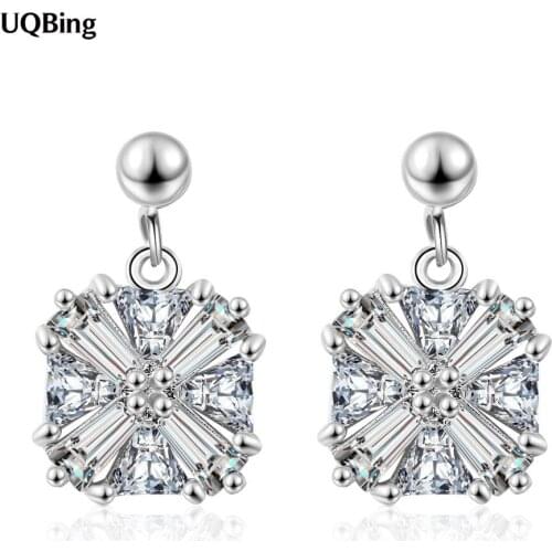 Fashion Wild CZ Zircon Round Stud Earring For Women 925 Sterling Silver Gifts Jewelry