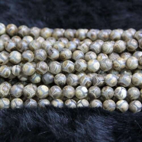 2strands Gray Balls Necklace Beads Tibetan Stone Dzi Beads Loose Gems Stone Beads Tibetan Gate Necklace Round Beads