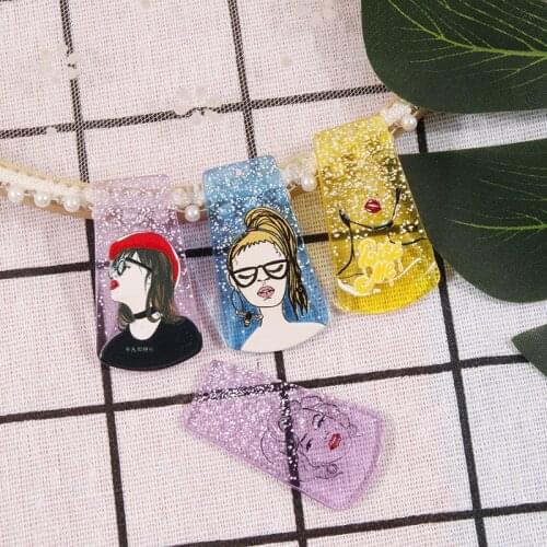 2Pcs Beauty Head Three-dimensional Relief Hand Made Earrings Making Connectors DIY Pendant Jewelry Findings Components Charms