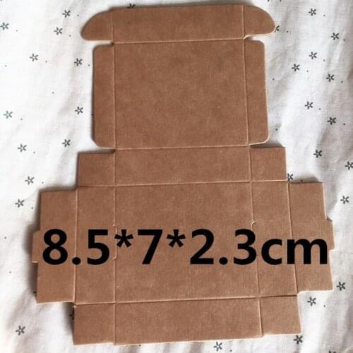 50pcs 8.5*7*2.3cm Kraft gift carton cardboard box kraft blank carton paper gift paper box with lid Gift packaging box