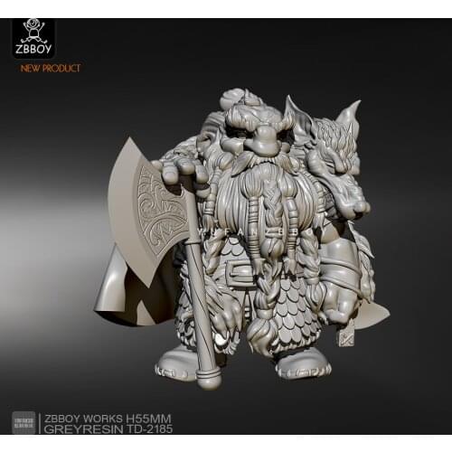 55mm Resin Figure KitsDwarf Axeman model self-assembled TD-2185