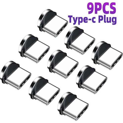 9pcs Converter Charging Cable Adapter For Mobile Phone 360 Degree Rotation Magnetic Tips Replacement Parts Easy Operate Durable