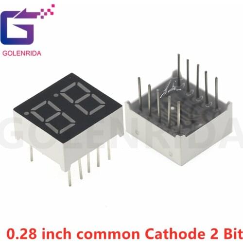 5pcs Digital tube segment 0.28 inch common Cathode 2 Bit digital Tube 0.28 inch 10 needles Red LED Display 2821AH