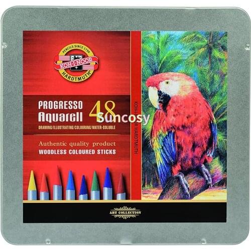 KOH-I-NOOR Progresso Woodless Aquarell Coloured Pencils (Set of 48) School Supplies Art Supplies for Artist