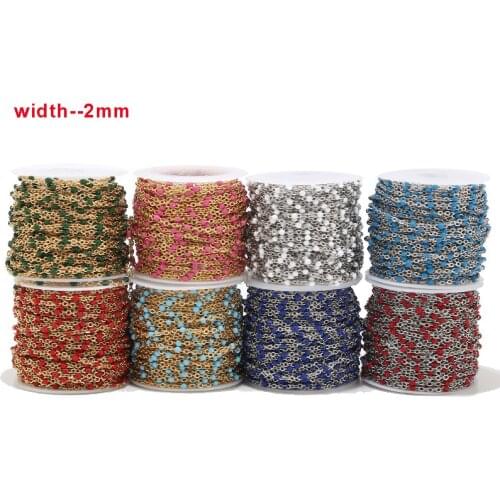 Hot selling colorful Stainless Steel Cross Chains Oval Link Cable Chains for DIY Jewelry Making