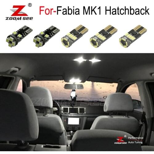 14pcs LED plate lamp + LED bulb Interior dome Light Kit for Skoda for Fabia MK1 Hatchback (1999-2007)