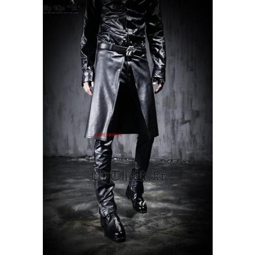 28-42 New Korean Version Mens Brand Fashion Low Crotch Harem Pants Trousers Plus Size Leather Pants Costumes