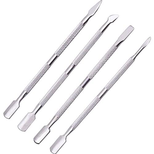 4pcs Set Tools to Remove Dead Skin Frustration Dead Skin Fork Independent Packaging Stainless Steel Push ,Things for Nails