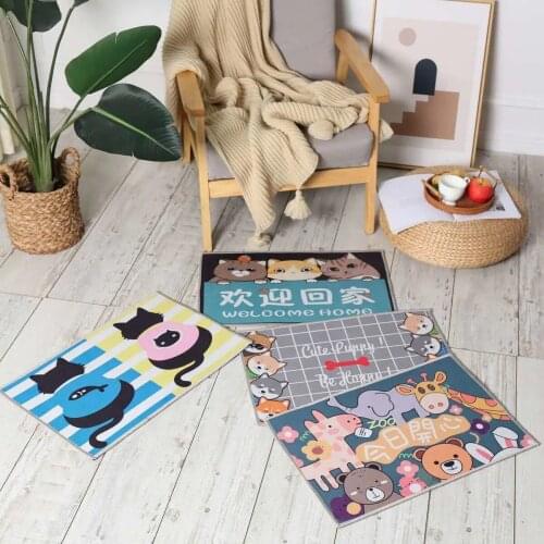 Non-Slip Cartoon Welcome Entrance Doormats Carpets Rugs for Home Bath Living Room Floor Kitchen Hallway Pet Cat Dog Gamer