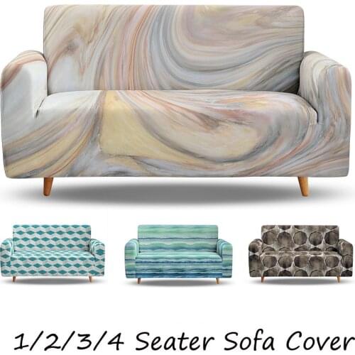 New 2021 New Marble 3D Printed Cool Man Sofa Cover Living Room Colorful Slipcovers Segmented Elastic Furniture Protective