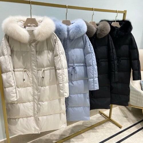 2021 New Womens Down Jackets Winter Mid-Length Thicening Women Hooded Korean Style Women Down Coat Fashion Solid Oversize Coat