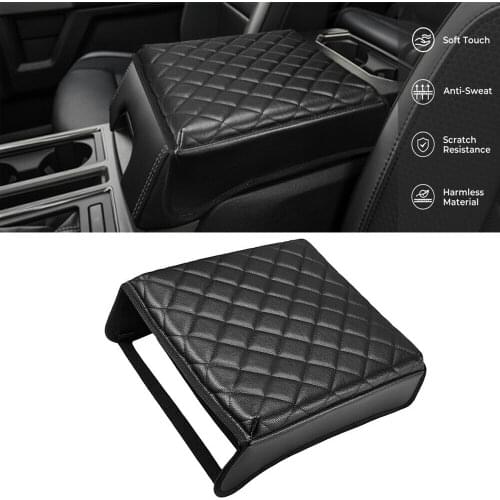New Car Center Control Armrest Box Microfiber Leather Trim Cover For Ford F150 2015-2020 Anti-Slip Armrest Cover