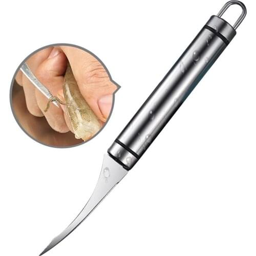 Stainless Steel Shrimp Line Knife Lobster Fish Cleaning Shrimp Intestines Cutting Knife Open Shrimp Back Practical Seafood Tool