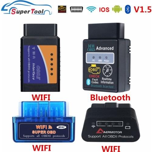 OBD2 Auto Scanner ELM327 Bluetooth/WIFI V1.5 OBDII ELM 327 BT/WI-FI 1.5 HHOBD HH OBD ELM327 Bluetooth V1.5/1.5 ELM 327 Switch On