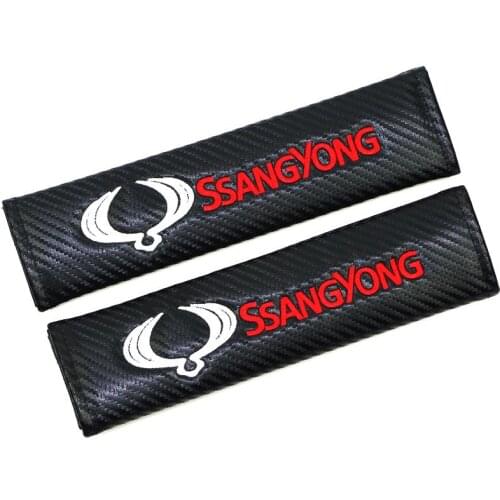 Excellent Car Emblems Accessories Car Styling Fit For Ssangyong Rexton Kyron Korando Auto Seat Belt Cover Car-Styling 2pcs