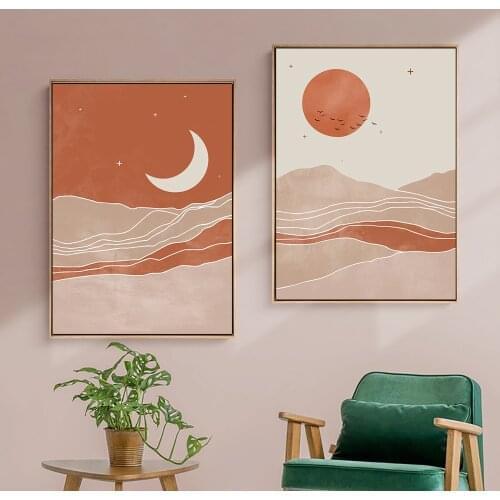 Modern Canvas Prints Abstract Individuality Wall Art Poster Sun and Moon Scene High Heels Canvas Painting Pictures Home Decor