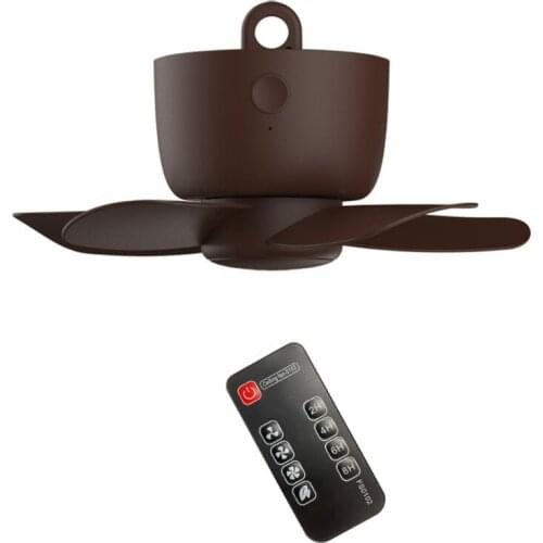 4000mAh Portable Hanging Fan with Remote Control 4 Gears 2-8hours Timer USB Ceiling Fan for Camping Tent Bed Dorm Home