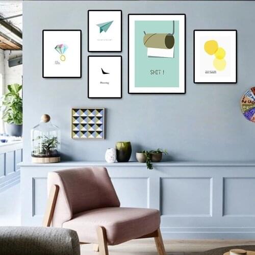 Simple Creative letter pattern Posters Alphabet Canvas Painting Nordic style Home Decoration Hanging Animal Print Pictures