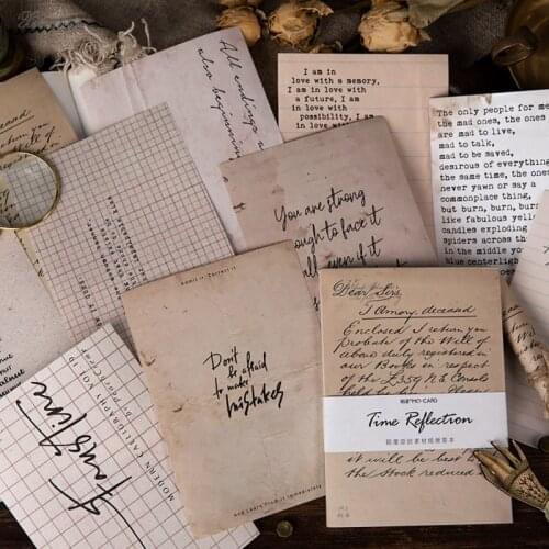 Retro English Time reflection Kraft paper Material Note paper Junk Journal Diary Planner Scrapbooking Decorative DIY Craft paper