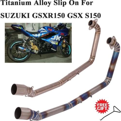 Titanium Alloy Slip On For SUZUKI GSXR150 GSX S150 GSX150R GSXS150 Motorcycle Exhaust Escape Modified Front Mid Link Pipe 51mm