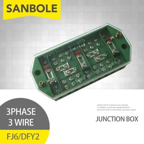 FJ6/DFY2 Green Terminal Block Connection Box Three Phase Three Wire Electric Plug In Out