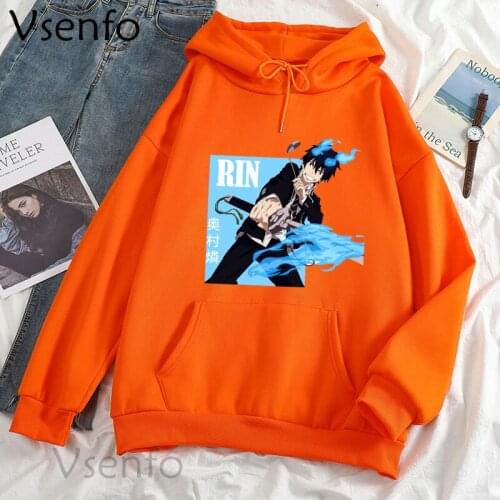 Japanese Anime Rin Okumura Blue Exorcist Hoodie women Cartoon Print Hoody pullovers fleece oversize Sweatshirts Printing Hoodies