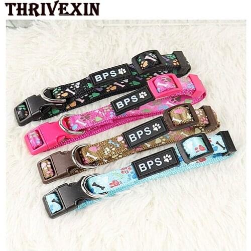 Unique Designer Adjustable Breakaway Dog Collar Super Soft Nylon Whelping Collars for Puppy Small Medium Large Dogs