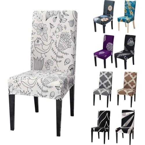 1pc Floral Print Chair Cover Dining Elastic Chair Covers Spandex Stretch Elastic Europe Style Anti-dirty Removable