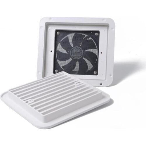 12V Fridge Vent with Fan for RV Trailer Caravan Side Air Ventilation Exhaust White RV Automobile Auto Accessories Car Styling