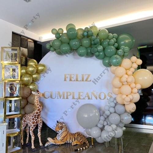 142Pcs Kids Happy Birthday Balloon Decoration Cream Peach Apricot Chrome Gold Latex Balloons Graland Arch Wedding Party Decor