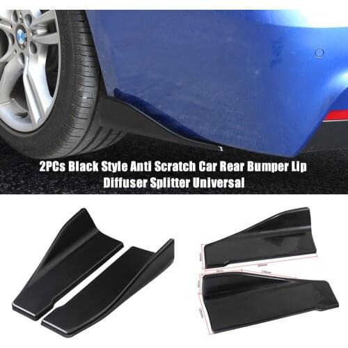 2PCs Universal Carbon Fiber Style Anti Scratch Car Rear Bumper Lip Diffuser Splitter For Bmw E46 E90 Passat B6 Audi A3 Peugeot
