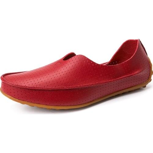 2021 Leather Loafers Men Casual Comfort Mens Shoes Light Breathable Moccasins Driving Shoes Mens Soft Unit Footwear Big Size