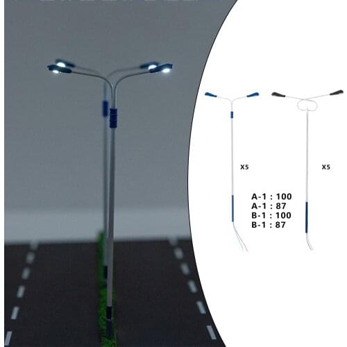 5 Pack of HO Scale Model Garden Railway Lights LEDs Mini Landscape Building